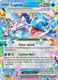 Lapras ex — Stellar Crown #032, 2024. Illustrated by 5ban Graphics.