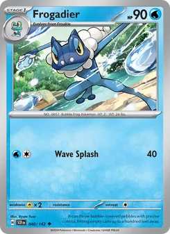 Frogadier — Stellar Crown #040, 2024. Illustrated by Ryuta Fuse.