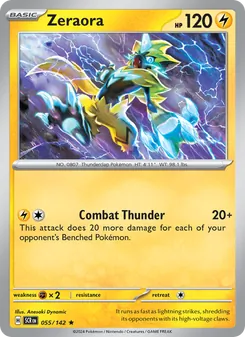 Zeraora — Stellar Crown #055, 2024. Illustrated by Anesaki Dynamic.