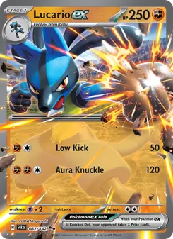 Lucario ex — Stellar Crown #082, 2024. Illustrated by PLANETA Igarashi.