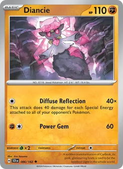 Diancie — Stellar Crown #086, 2024. Illustrated by Jiro Sasumo.