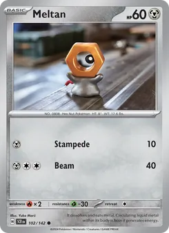 Meltan — Stellar Crown #102, 2024. Illustrated by Yuka Morii.