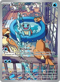 Squirtle — Stellar Crown #148, 2024. Illustrated by Saboteri.