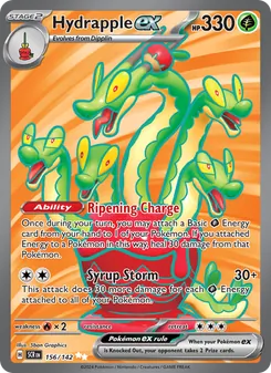 Hydrapple ex — Stellar Crown #156, 2024. Illustrated by 5ban Graphics.