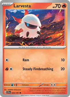 Larvesta — Surging Sparks #024, 2024. Illustrated by MARINA Chikazawa.