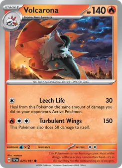 Volcarona — Surging Sparks #025, 2024. Illustrated by matazo.