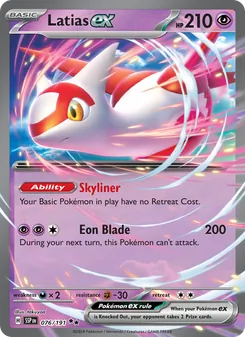 Latias ex — Surging Sparks #076, 2024. Illustrated by takuyoa.