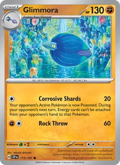 Glimmora — Surging Sparks #115, 2024. Illustrated by takashi shiraishi.