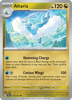 Altaria — Surging Sparks #134, 2024. Illustrated by rika.