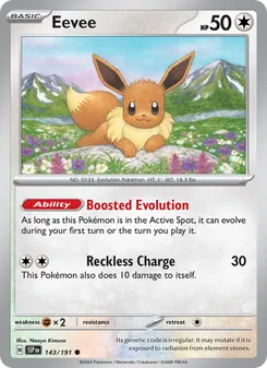 Eevee — Surging Sparks #143, 2024. Illustrated by Naoyo Kimura.
