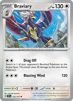 Braviary — Surging Sparks #153, 2024. Illustrated by Anesaki Dynamic.