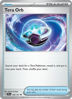 Tera Orb — Surging Sparks #189, 2024. Illustrated by Ayaka Yoshida.