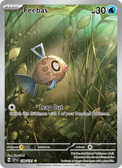 Feebas — Surging Sparks #198, 2024. Illustrated by Kuroimori.