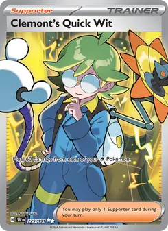 Clemont's Quick Wit — Surging Sparks #229, 2024. Illustrated by Naoki Saito.