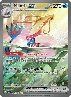 Milotic ex — Surging Sparks #237, 2024. Illustrated by Kuroimori.
