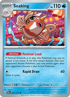 Seaking — Prismatic Evolutions #021, 2025. Illustrated by Nelnal.