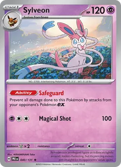 Sylveon — Prismatic Evolutions #040, 2025. Illustrated by MINAMINAMI Take.