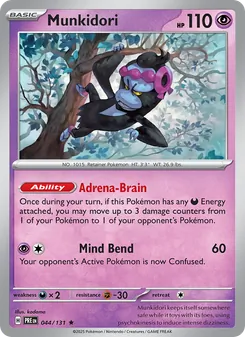 Munkidori — Prismatic Evolutions #044, 2025. Illustrated by kodama.