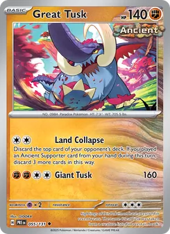 Great Tusk — Prismatic Evolutions #055, 2025. Illustrated by GIDORA.