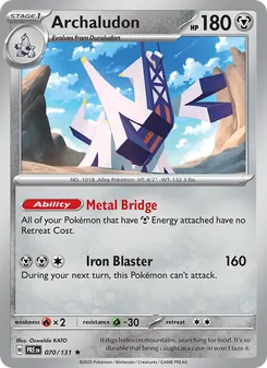 Archaludon — Prismatic Evolutions #070, 2025. Illustrated by Oswaldo KATO.