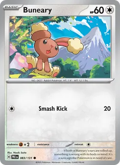 Buneary — Prismatic Evolutions #083, 2025. Illustrated by Naoki Saito.