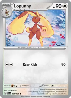 Lopunny — Prismatic Evolutions #084, 2025. Illustrated by Tika Matsuno.