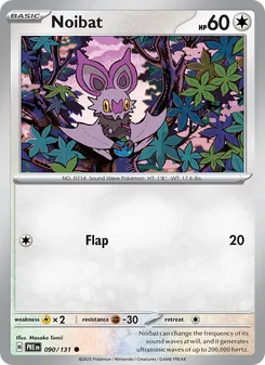 Noibat — Prismatic Evolutions #090, 2025. Illustrated by Masako Tomii.