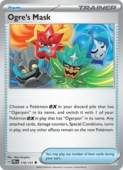 Ogre's Mask — Prismatic Evolutions #118, 2025. Illustrated by 5ban Graphics.