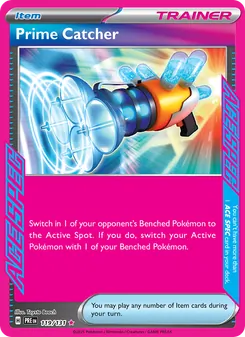 Prime Catcher — Prismatic Evolutions #119, 2025. Illustrated by Toyste Beach.
