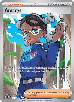 Amarys — Prismatic Evolutions #132, 2025. Illustrated by Akira Komayama.