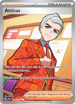 Atticus — Prismatic Evolutions #134, 2025. Illustrated by GIDORA.