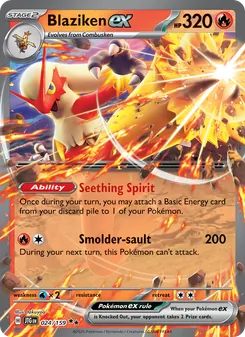 Blaziken ex — Journey Together #024, 2025. Illustrated by takuyoa.