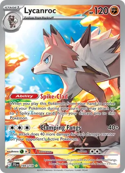 Lycanroc — Journey Together #166, 2025. Illustrated by GIDORA.