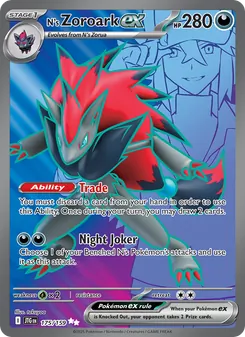 N's Zoroark ex — Journey Together #175, 2025. Illustrated by takuyoa.