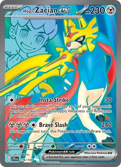 Hop's Zacian ex — Journey Together #176, 2025. Illustrated by aky CG Works.