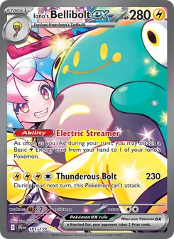 Iono's Bellibolt ex — Journey Together #183, 2025. Illustrated by Yuu Nishida.