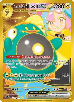 Iono's Bellibolt ex — Journey Together #188, 2025. Illustrated by 5ban Graphics.