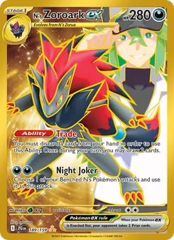 N's Zoroark ex — Journey Together #189, 2025. Illustrated by takuyoa.