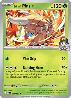 Ethan's Pinsir — Destined Rivals #001, 2025. Illustrated by GIDORA.