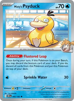 Misty's Psyduck — Destined Rivals #045, 2025. Illustrated by Yuu Nishida.