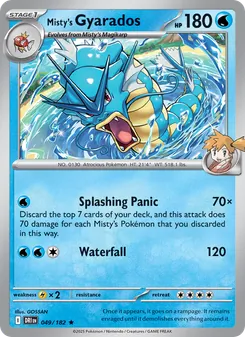 Misty's Gyarados — Destined Rivals #049, 2025. Illustrated by GOSSAN.