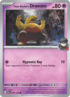 Team Rocket's Drowzee — Destined Rivals #079, 2025. Illustrated by matazo.