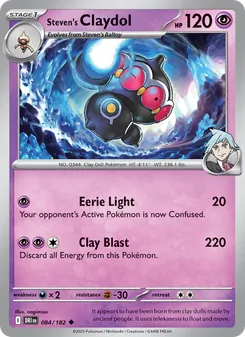 Steven's Claydol — Destined Rivals #084, 2025. Illustrated by nagimiso.