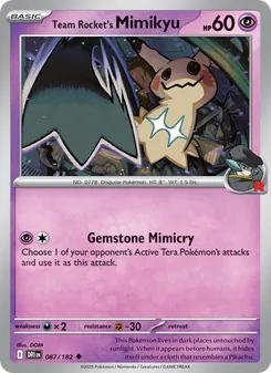 Team Rocket's Mimikyu — Destined Rivals #087, 2025. Illustrated by DOM.