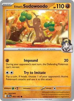 Ethan's Sudowoodo — Destined Rivals #093, 2025. Illustrated by OKACHEKE.
