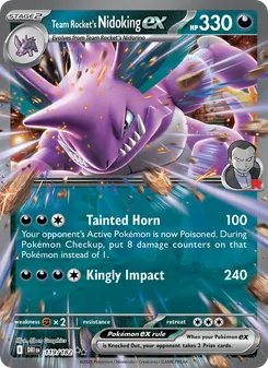 Team Rocket's Nidoking ex — Destined Rivals #119, 2025. Illustrated by 5ban Graphics.