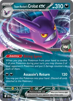 Team Rocket's Crobat ex — Destined Rivals #122, 2025. Illustrated by 5ban Graphics.