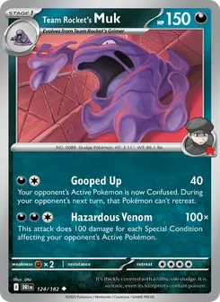 Team Rocket's Muk — Destined Rivals #124, 2025. Illustrated by Uta.