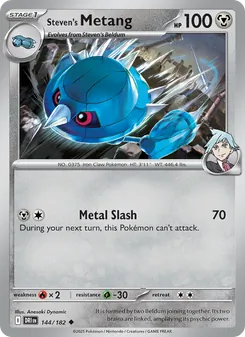 Steven's Metang — Destined Rivals #144, 2025. Illustrated by Anesaki Dynamic.