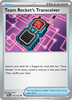Team Rocket's Transceiver — Destined Rivals #178, 2025. Illustrated by inose yukie.